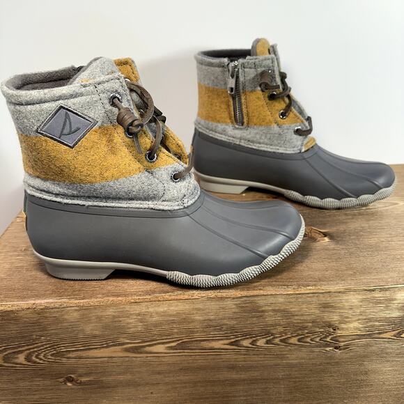 Sperry Saltwater Wool Embossed Duck Boot Womens 6M STS84373 Utility Gorpcore - Picture 2 of 9